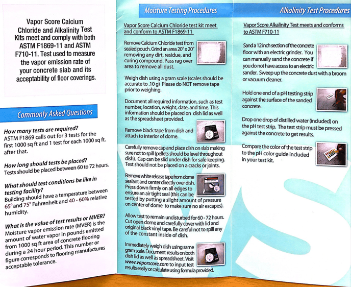 Moisture Testing Kit Instructions